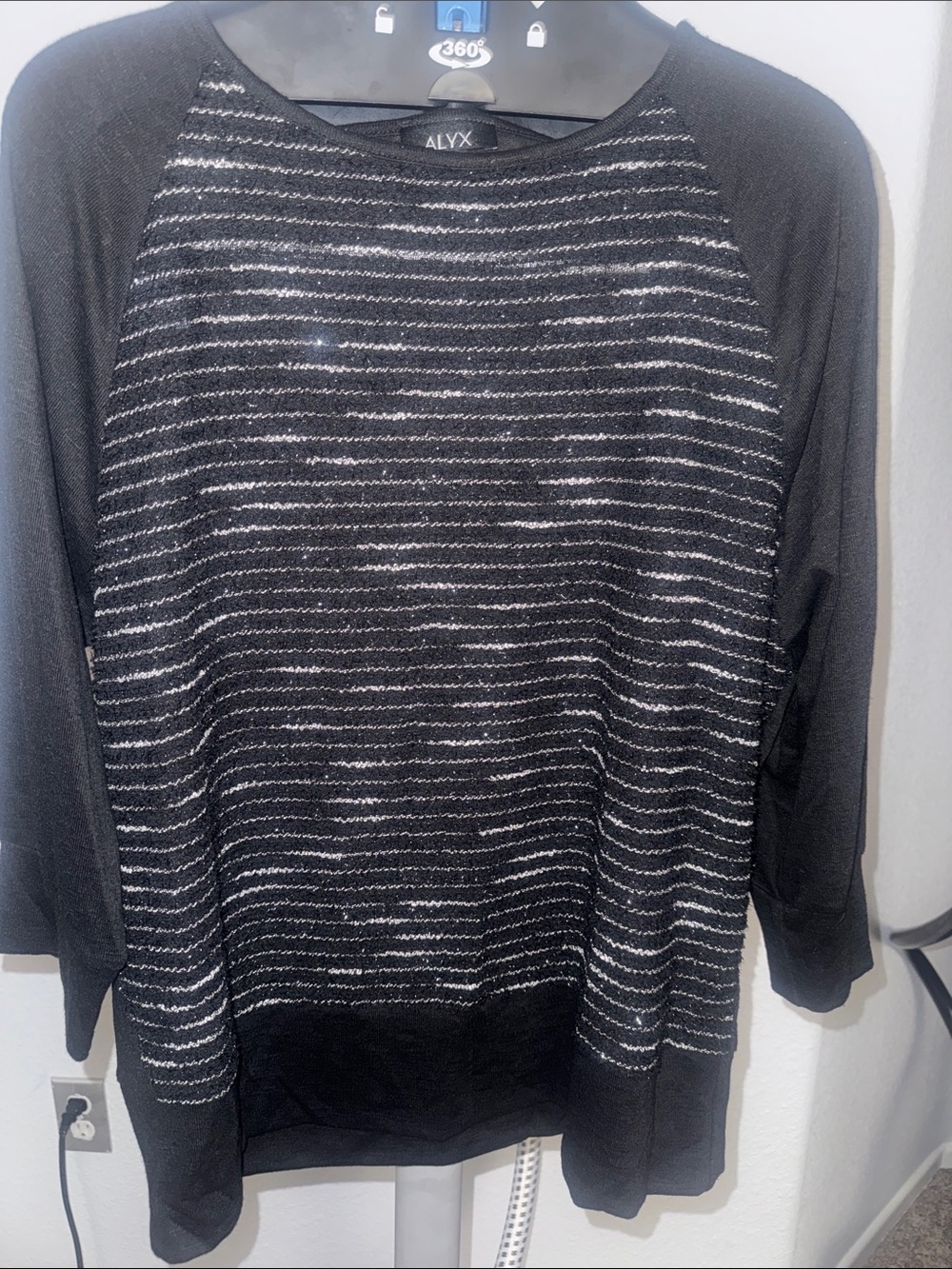 ALYX Black and White Striped Crewneck Sweater